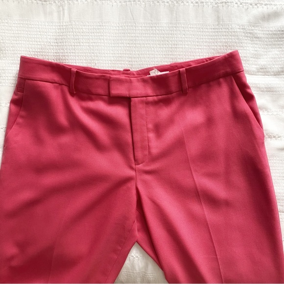 CLUB MONACO WOOL BLEND CANDY PINK TEXTURED HIGH RISE TAPERED TROUSERS PANTS - 12 - Picture 4 of 10